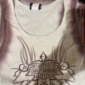 Harley-Davidson light blue & grey Tank Embellished Logo and Jewel Accents